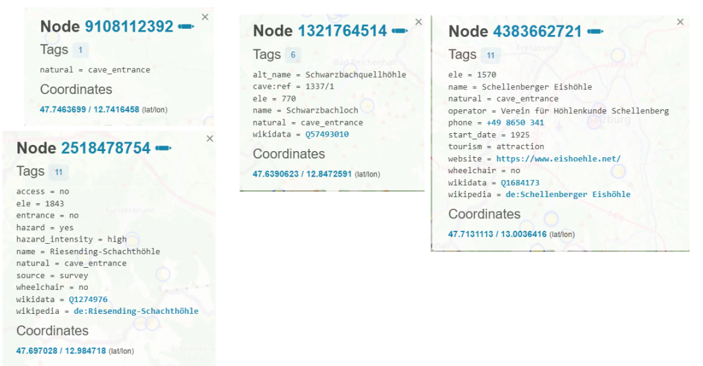 OSM node tags